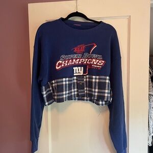 Custom made crop sweater. New York giants